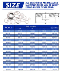 Easily aluminum oil plug gasket assortment with a durable storage box for organization