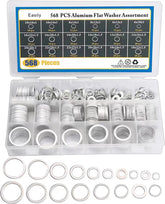 Easily crush washer oil drain plug set; 568 pieces across 18 sizes for versatile sealing