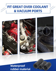 Easily Vacuum Caps Rubber Plug Kit 3/16 inch caps fit wide automotive ports and sensors