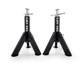 Eaz-Lift Camco telescopic RV jack extended to 30 inches for stable leveling.