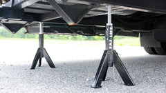 Eaz-Lift Camco telescopic RV jack powder-coated for rust protection.