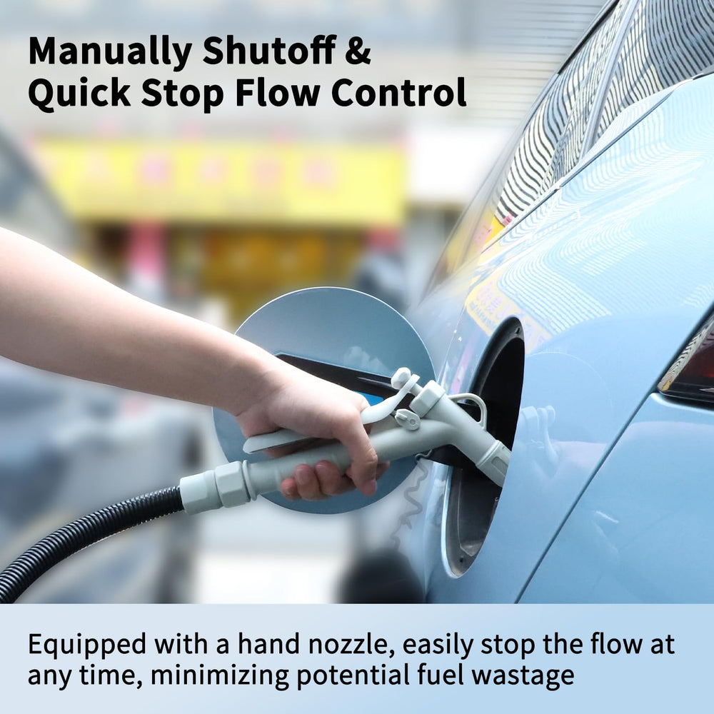Eazy2hD 51-inch hose providing long reach for distant tanks.