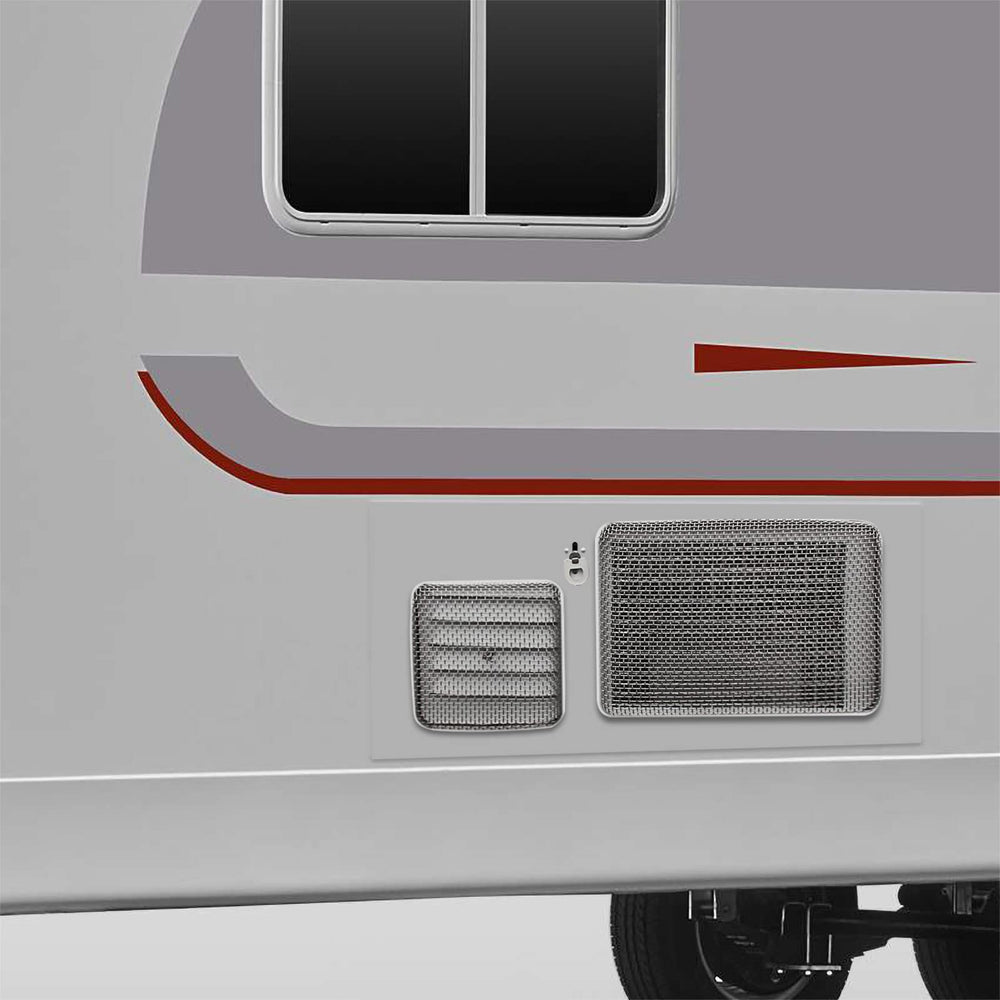 Eazy2hD circular furnace screen shields RV vents from insects.