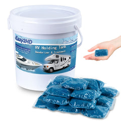 Eazy2hD 50-pack packaging for RV toilet treatment ready for long-term stock.