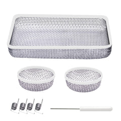 Eazy2hD rectangular water heater screen for RV vent in durable stainless steel mesh.