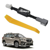EBAIFUN A-OFF cable for Forester 2019 install close-up—disable auto start-stop for smoother starts.