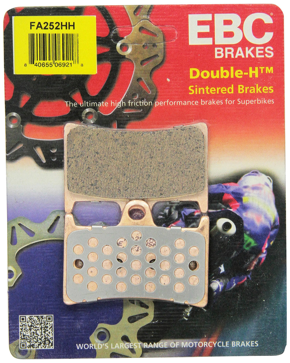 EBC FA252HH disc brake pad set — front view showing bonded linings for smooth operation