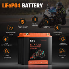 EBL YTX30L-BS battery left-negative terminal side view for easier wiring