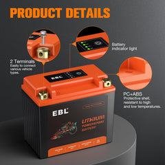 EBL terminal configuration with left negative, right positive