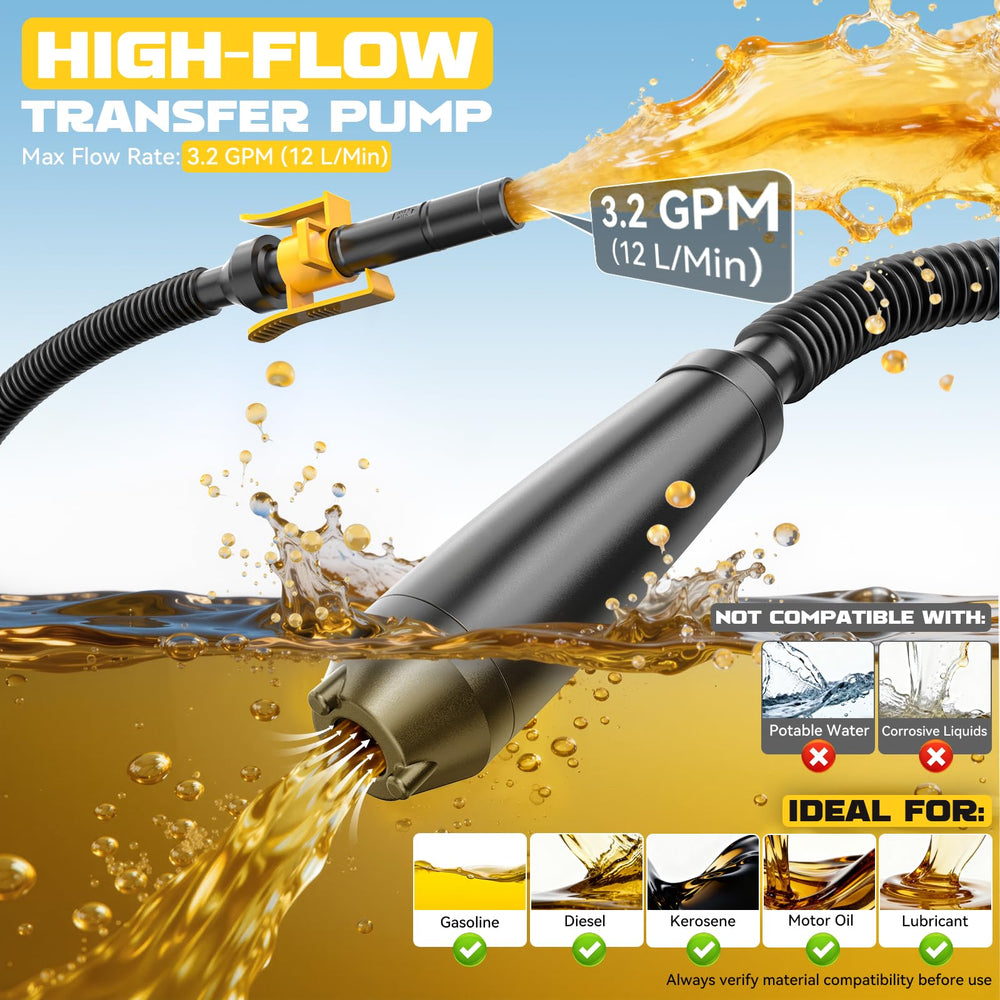 Ecarke cordless fuel transfer pump in use for quick refueling