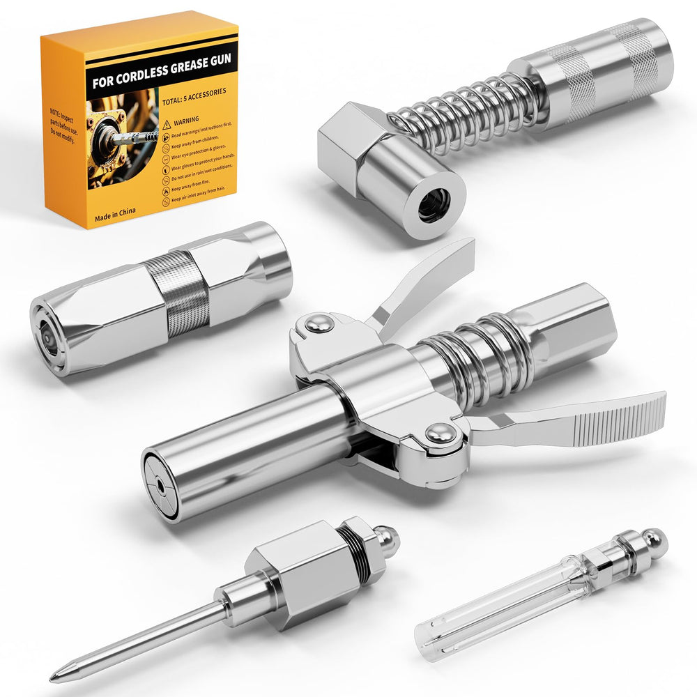 Ecarke grease gun coupler kit quick-release in action for easy attachment.