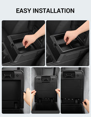 Ecarzo OEM-fit center console organizer aligns with factory holes.