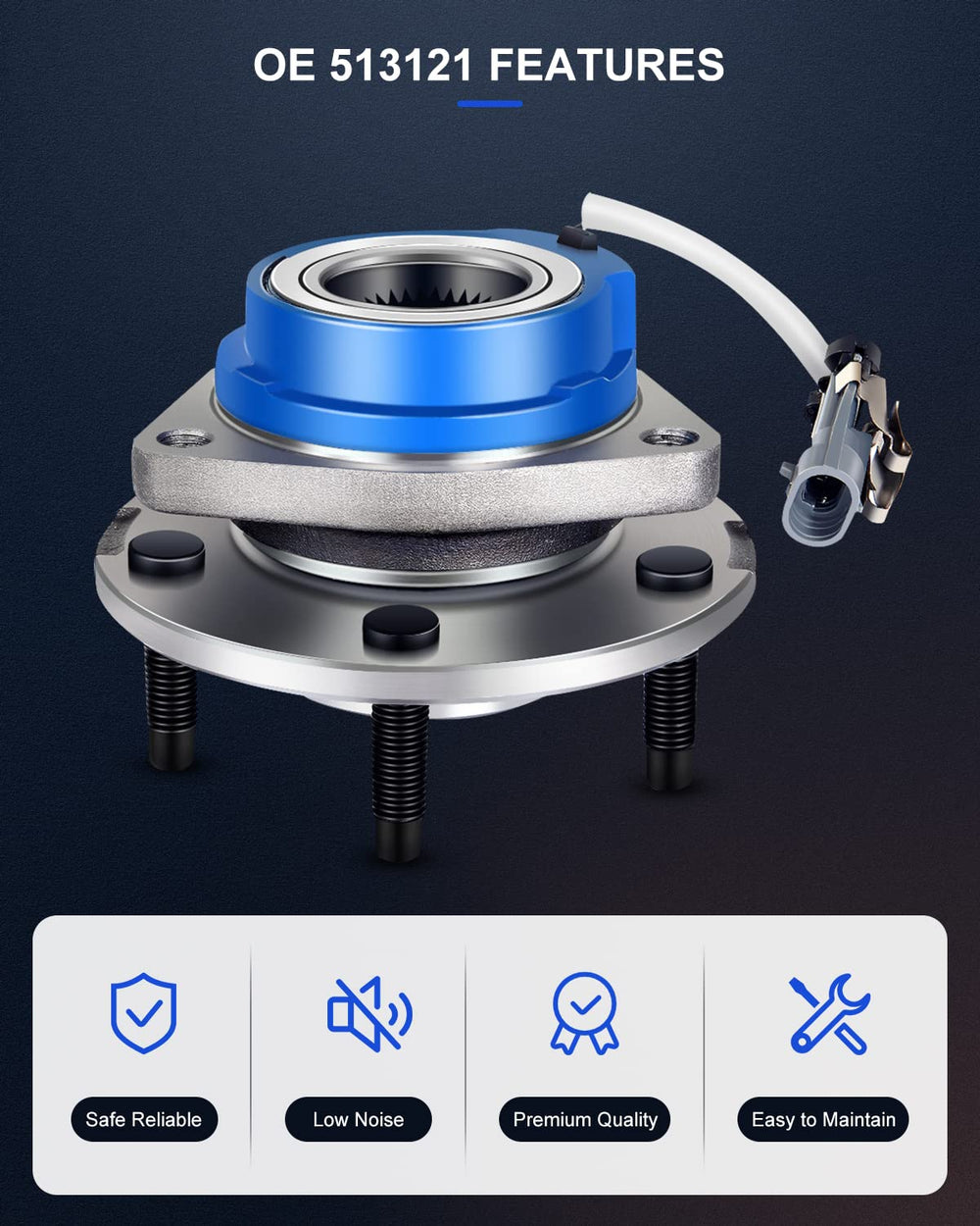 ECCPP 513121 ABS sensor-bearing integration for braking consistency