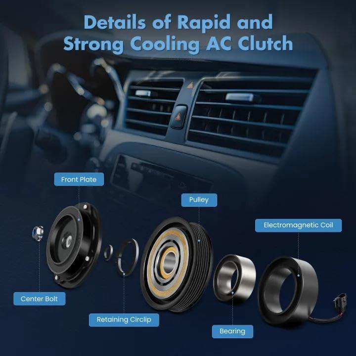 ECCPP A/C clutch pulley 130mm diameter—smooth operation with low noise.