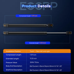 ECCPP Dodge Stratus lift support keeps tailgate reliably held open
