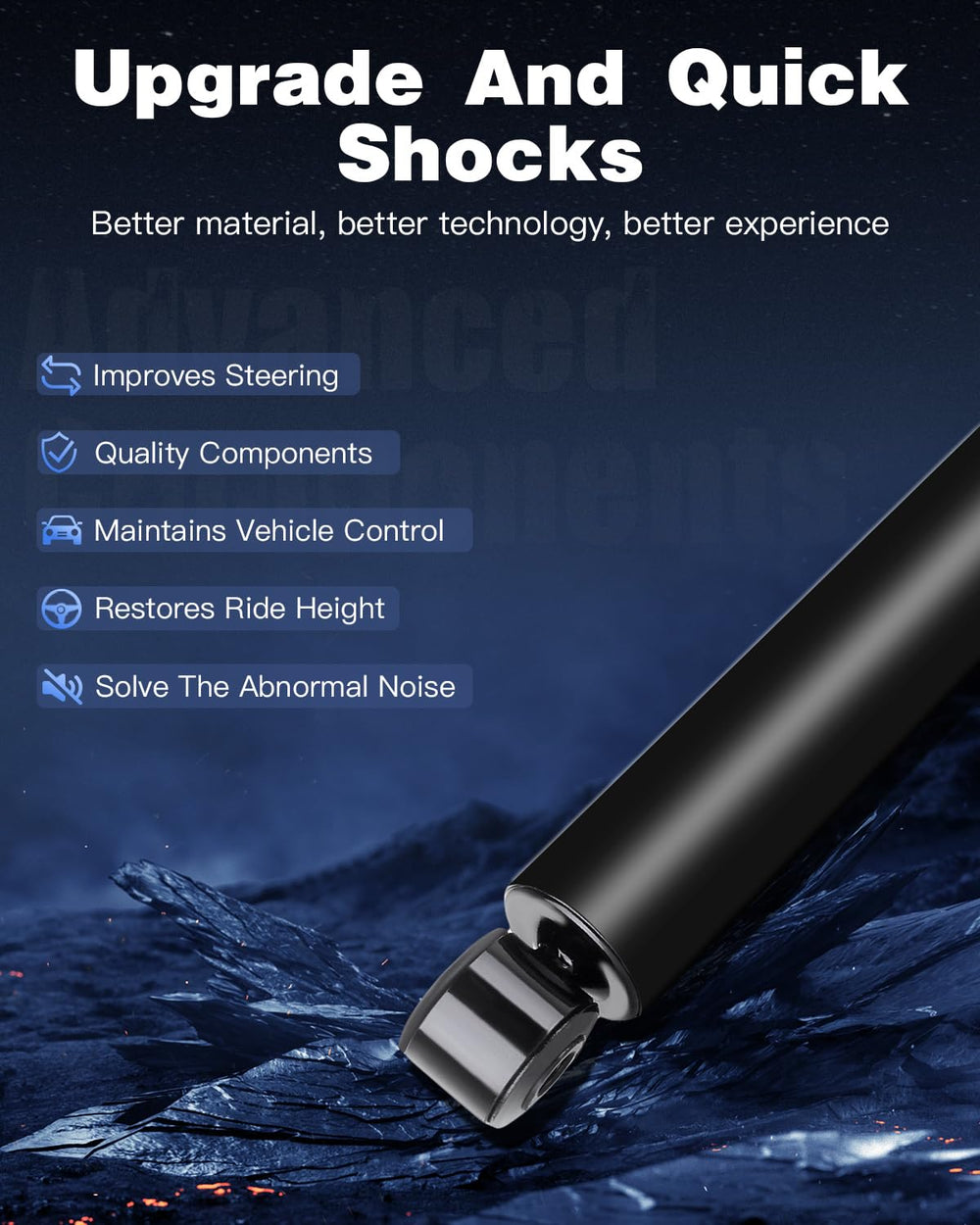 ECCPP rear shocks absorbers for Dodge Ram 2500 balance damping for heavy-duty use