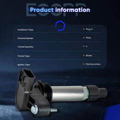 ECCPP UF569 ignition coil close-up with reinforced boot for durability