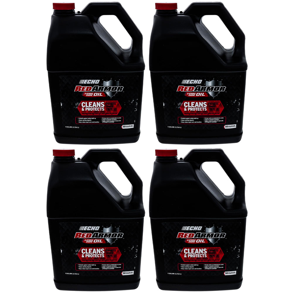 ECHO Red Armor oil bottle front view with 1 gallon capacity and protection.