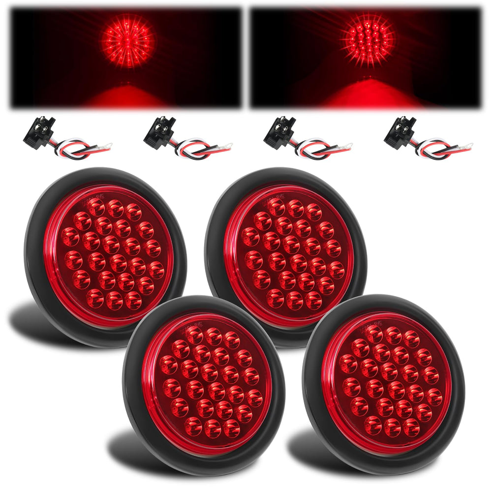EclatLights 4Inch round trailer light assembly enhances trailer visibility for trucks and trailers