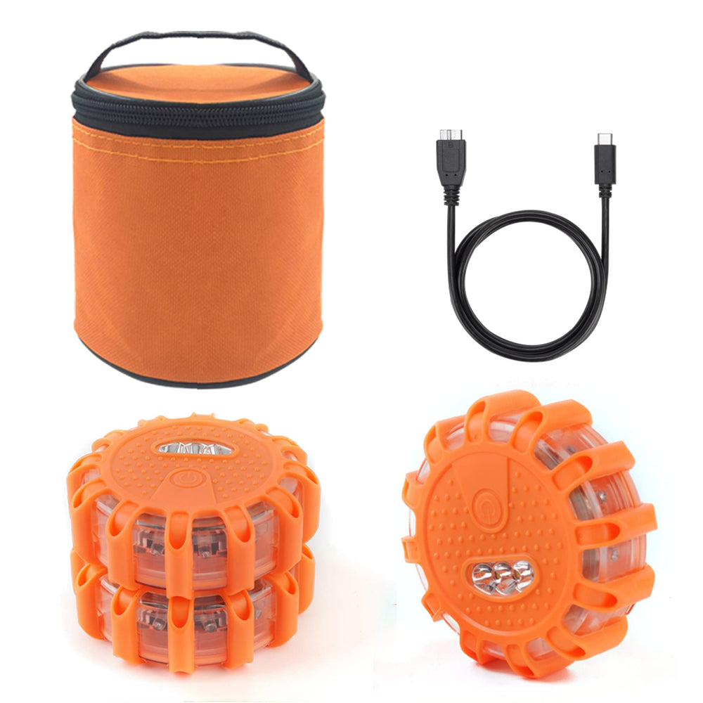 Ecoangel road flares disk pack setup shows portable emergency signaling for roadside safety.