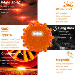 Ecoangel vehicle-ready flare for roadside, marina, or camping safety alerts.