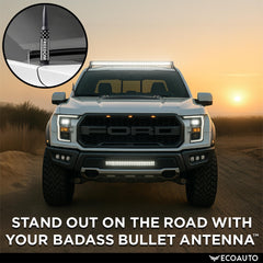 EcoAuto bullet antenna topper on Bronco creates distinctive stance and quick identification.