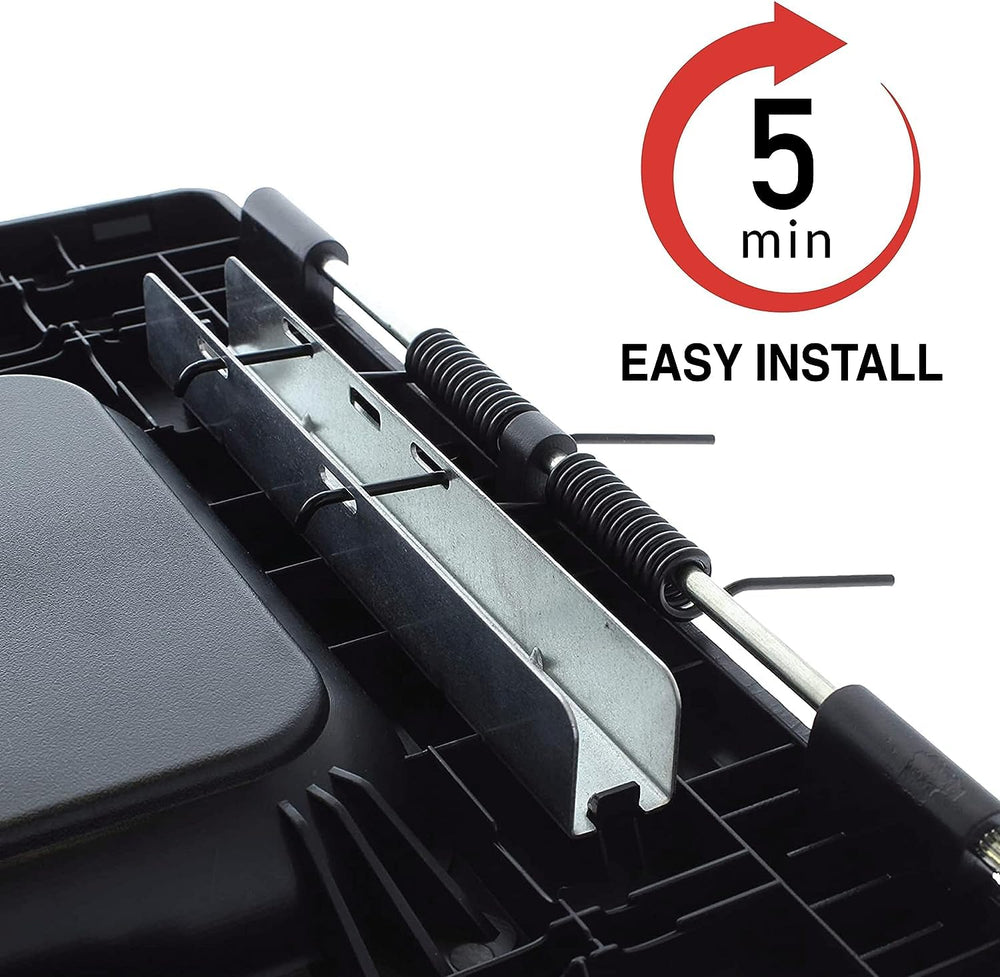 EcoAuto center console lid beige—close-up latch detail for durable closure.