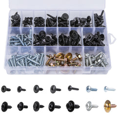 ecocstm 160-piece metal screw kit visual shows versatile trim fasteners for Audi repairs.
