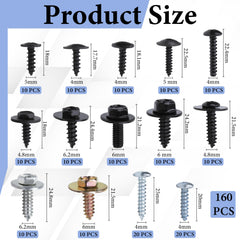 ecocstm 160-piece metal screw kit visual highlights corrosion-resistant self-tapping screws for daily maintenance.