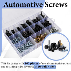 ecocstm 160-piece metal screw kit visual demonstrates deep torque design resisting loosening from vibration.