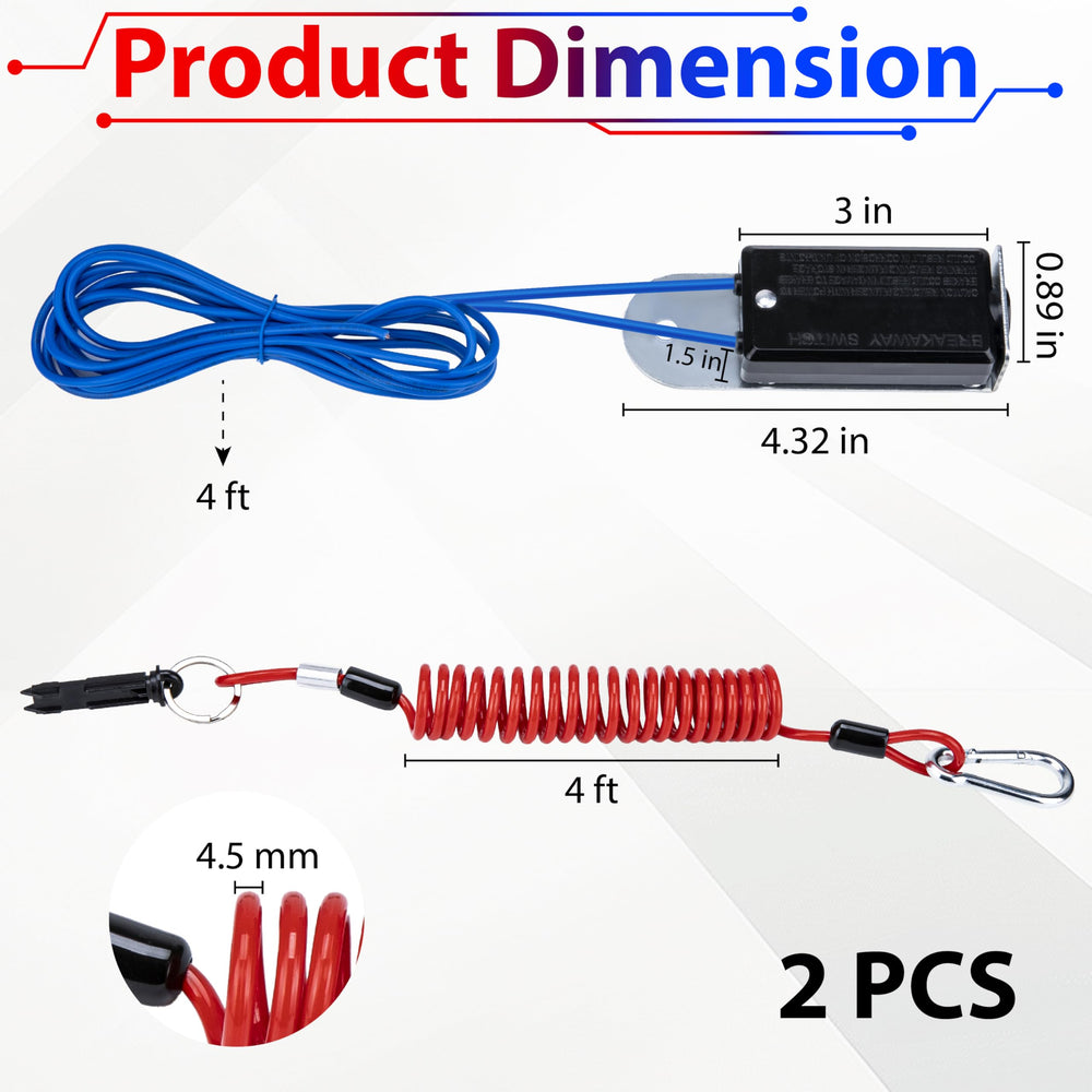 ecocstm 4ft coiled brake-away cable extended reduces tangling