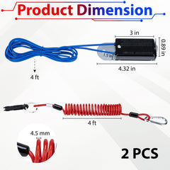 ecocstm 4ft coiled brake-away cable extended reduces tangling