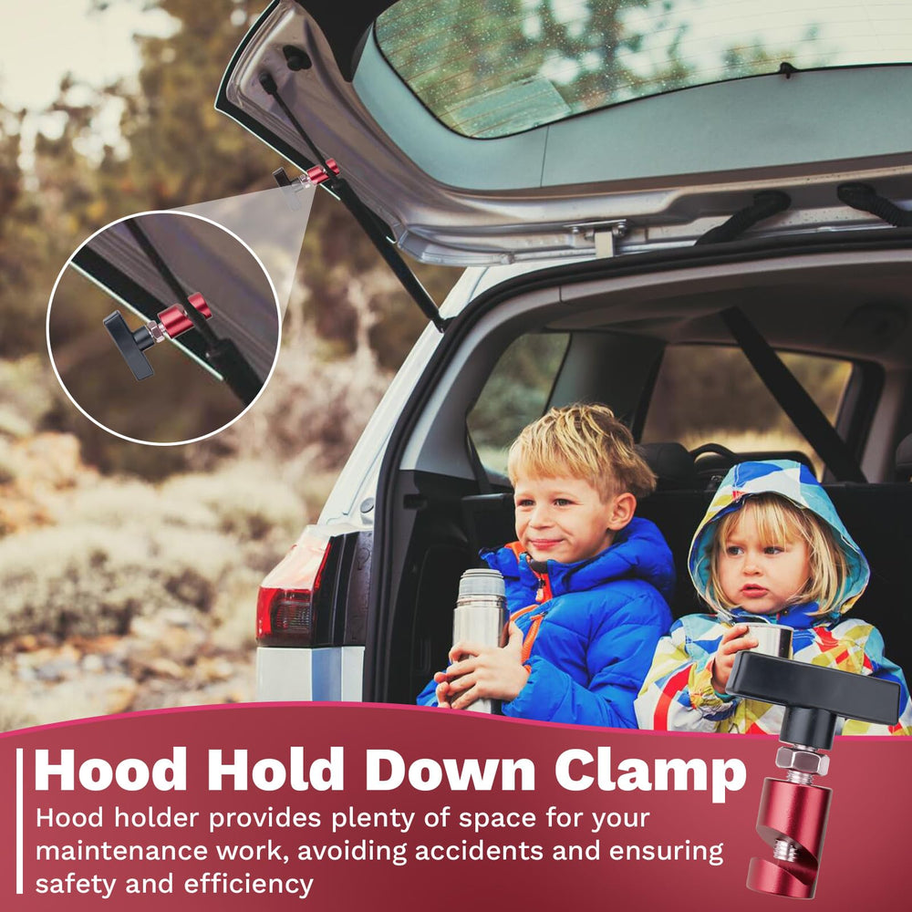 ecocstm hood prop clip closeup highlighting sturdy aluminum construction for durability