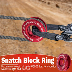 ecocstm winch snatch ring highlighting 66,000 lbs break strength for extreme pulls