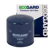 ECOGARD X4651 front view shows a durable spin-on filter for engine protection