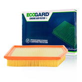 ECOGARD XA10304 air filter packaging emphasizes easy replacement.