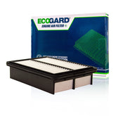 ECOGARD XA11957 premium air filter close-up for Kia Seltos showing clean air intake.