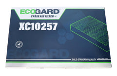 ECOGARD XC10257 brand logo on packaging signaling premium cabin air filtration.