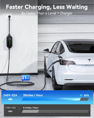 Ecogenix Level 2 charger handle unlock enables easy plug-in.