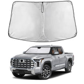 EcoNour tundra sunshade front view showcases full windshield coverage for superior sun protection