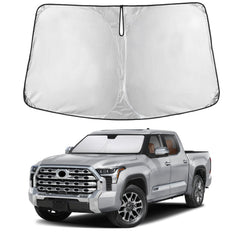 EcoNour tundra sunshade front view showcases full windshield coverage for superior sun protection