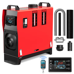Ecojoy red-cased unit adds visibility and rugged look for outdoor setups.