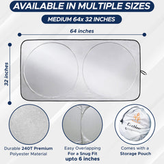 EcoNour universal-fit sunshade works across cars, SUVs, and trucks.