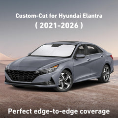 EcoNour windshield sunshade blocking UV rays for cooler interior in Elantra.