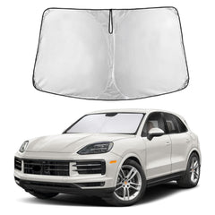 EcoNour Porsche Cayenne front windshield sunshade for precise fit and full coverage.
