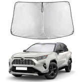 EcoNour RAV4 windshield sunshade fits precisely for 2019–2026 models, full coverage.