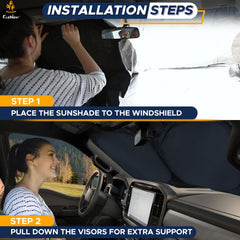 EcoNour 69x35 inch shade covers large truck windshields for complete protection.