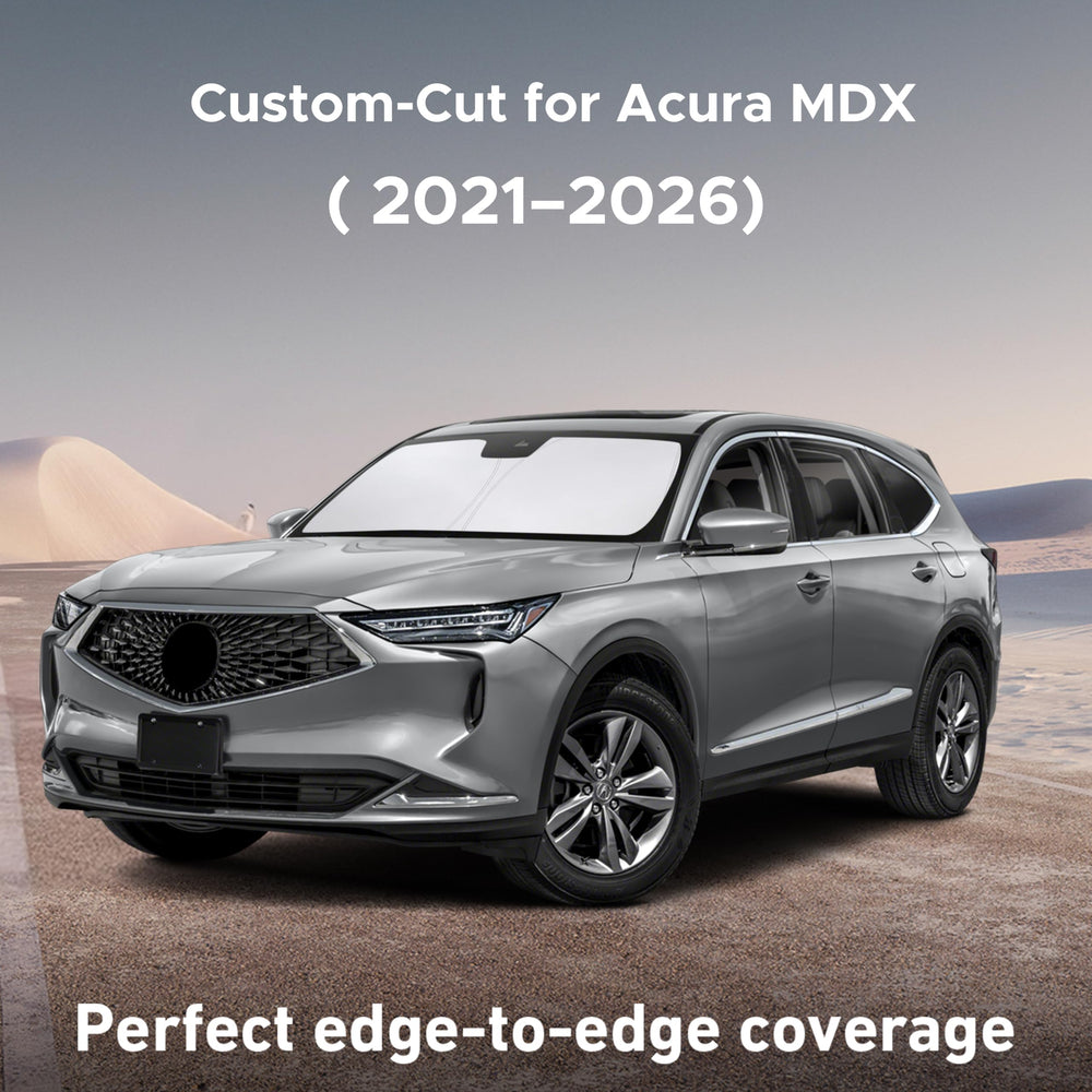 EcoNour UV blocking sunshade over Acura MDX front window for glare reduction