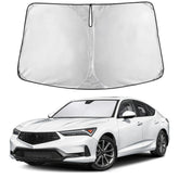 EcoNour windshield shade for Acura Integra shows full-coverage fit and glare reduction