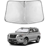 EcoNour windshield sunshade for Armada full-coverage blocks glare and UV rays.